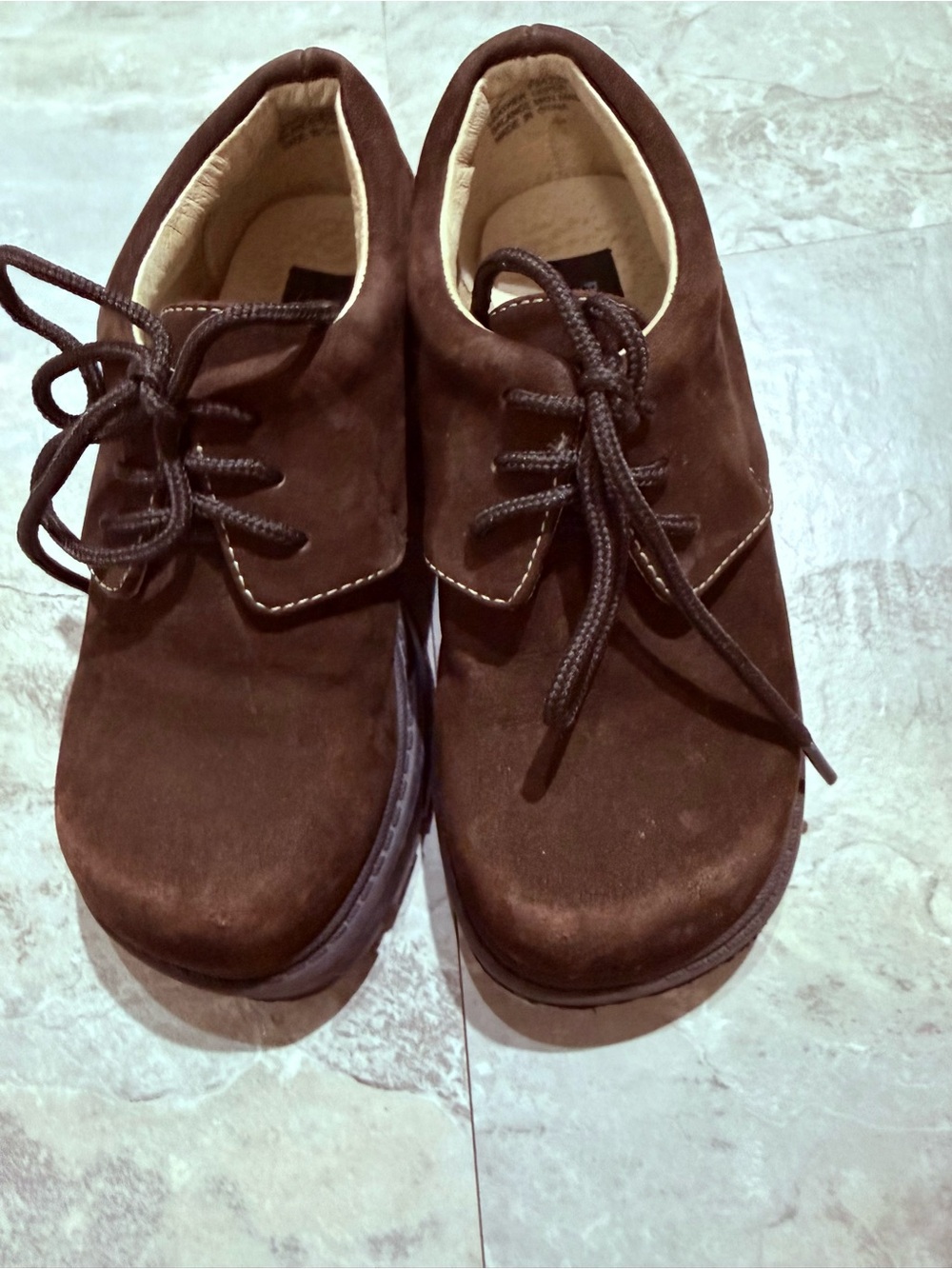Kenneth Cole Reaction Kids Boys Brown Suede Oxfords Dress Shoes Size 9.5 New